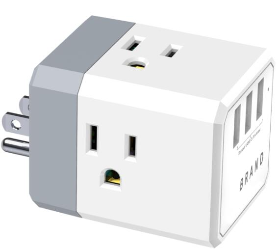 3outlets 3USB wall tap