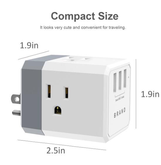 3outlets 3USB wall tap