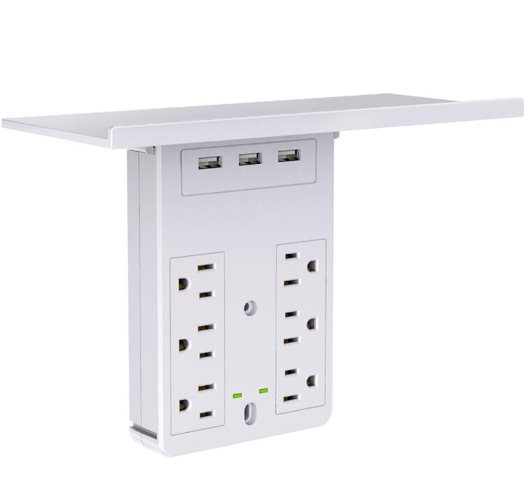 AHR-607 wall plate with 6 outlet and 3USB 